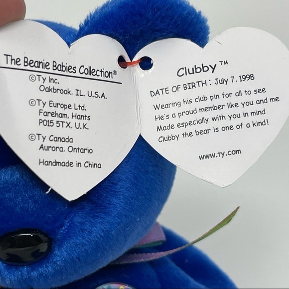 Ty Beanie Baby Official Club Bear "Clubby" July 7,1998 - Picture 5 of 8